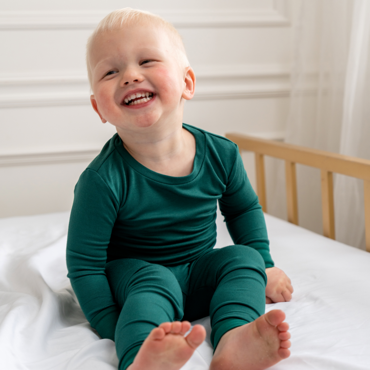 Dreamland Baby Toddler/Kids Bamboo Pajamas - Forest Green