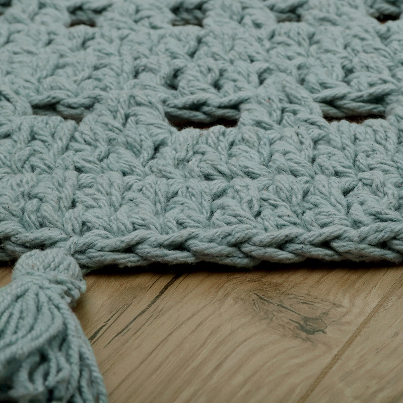Nattiot Nila Pale Green Crochet Children's Rug