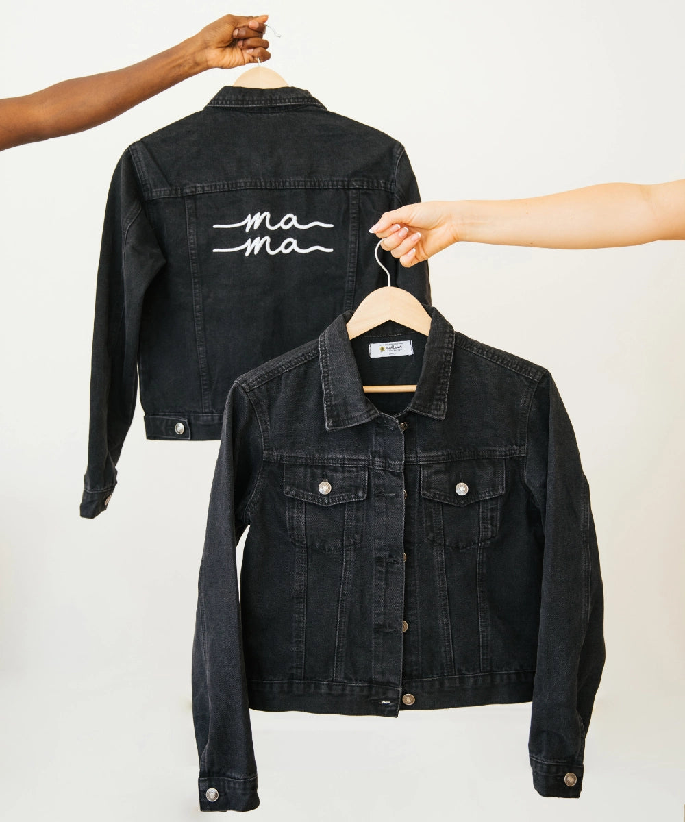 Black Denim Mama Jacket - Delilah's Maternity