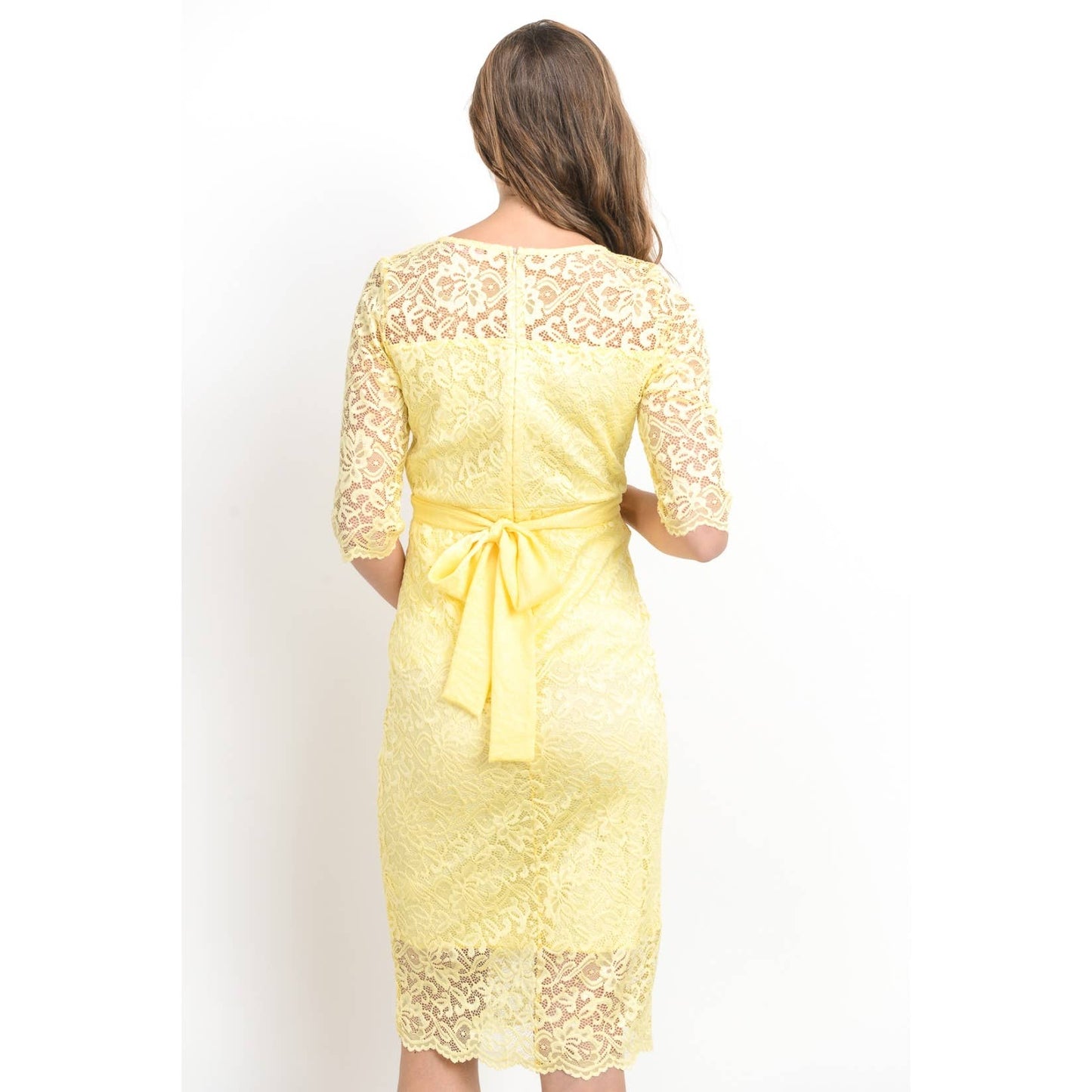 Floral Lace Baby Shower Knee Length Maternity Dress