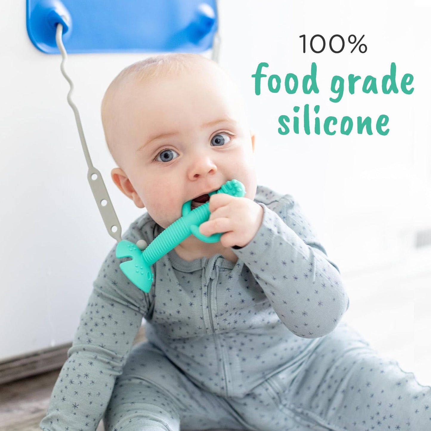 Busy Baby 2-in-1 Teether & Training Spoon PEWTER
