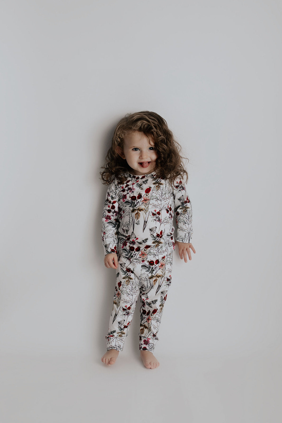 Three Little Tots Floral Girls Kids Pajamas