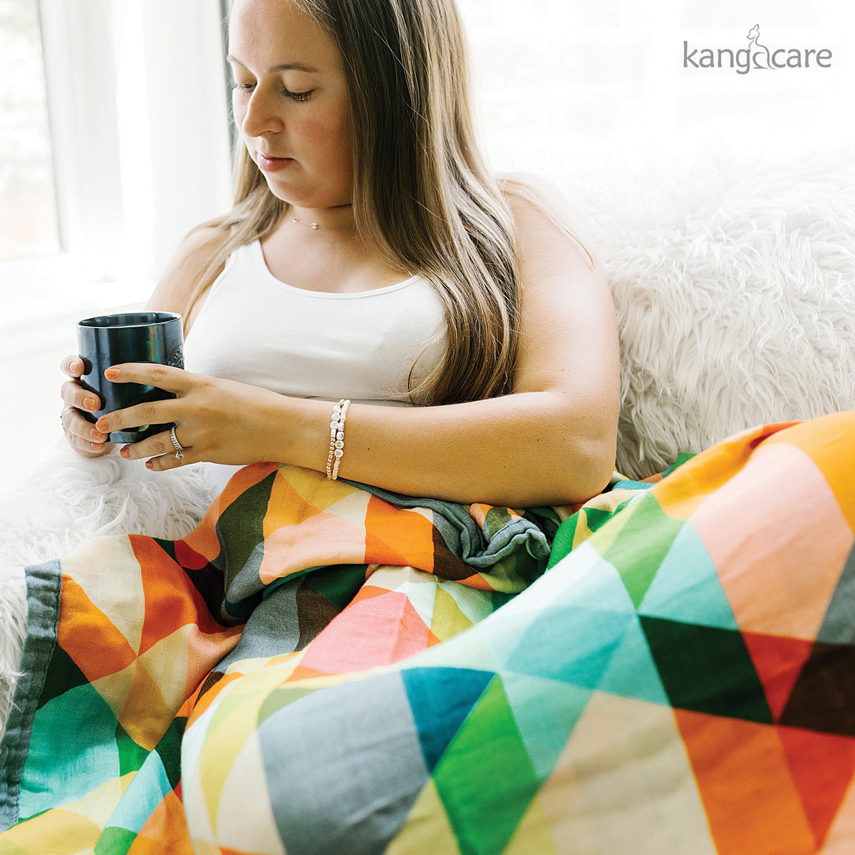 Kanga Care Bamboo Muslin Blanket - Baby: Finn (Reversible)