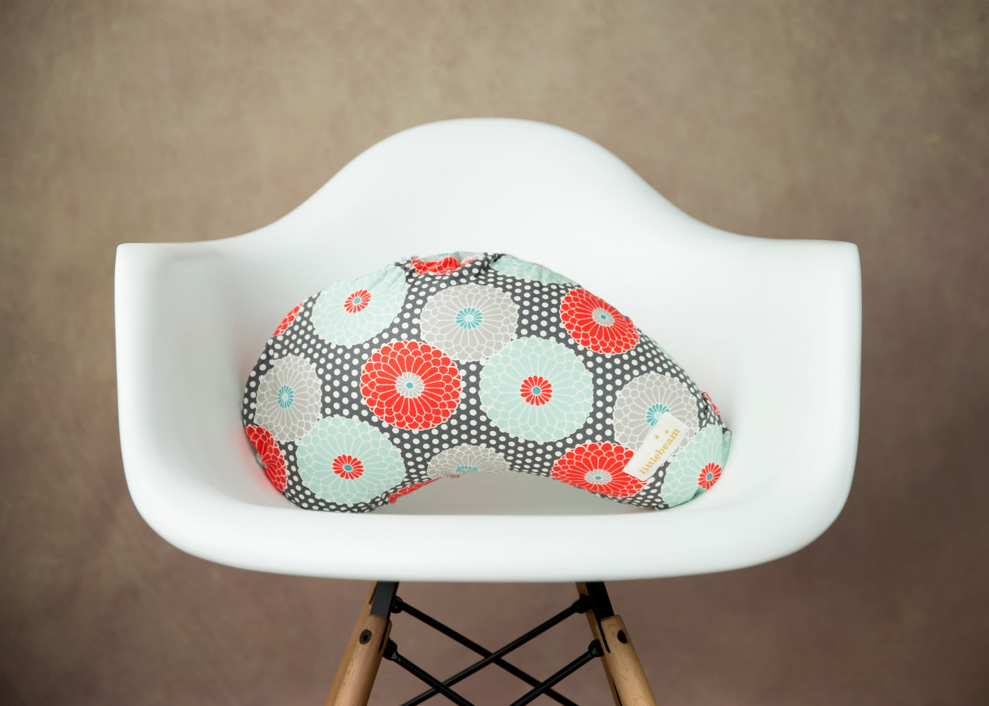 LittleBeam Floral Medallions Nursing Pillow - Portable Breastfeeding Support & Comfort