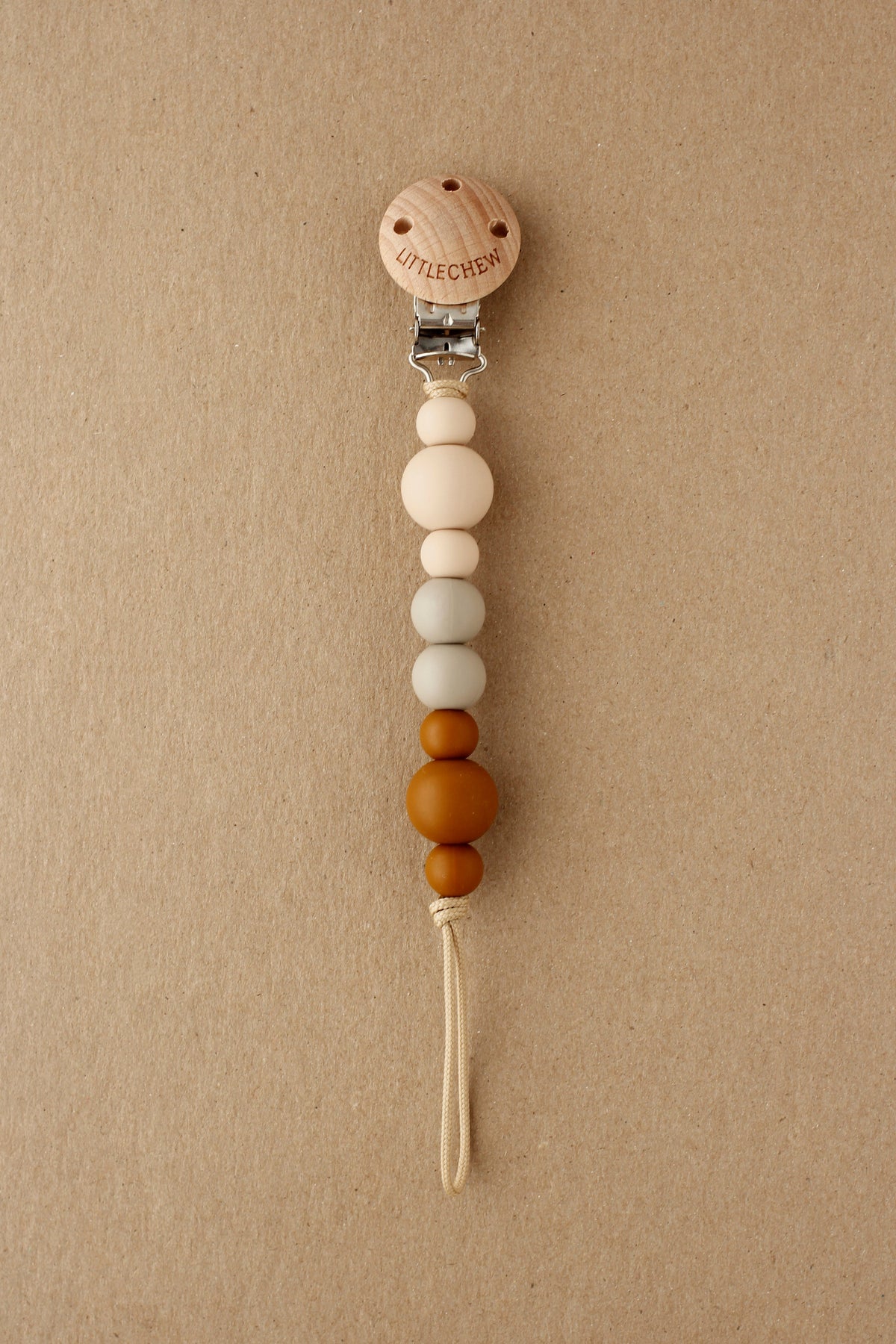littleCHEW Pacifier Clip - Kira | Neutral