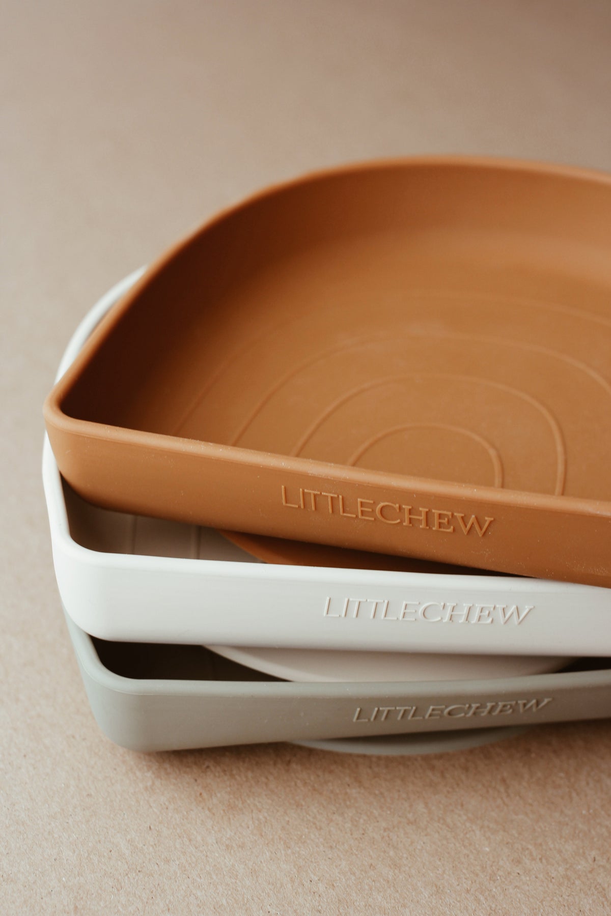 littleCHEW Silicone Suction Plate - Rainbow | Pale Mauve