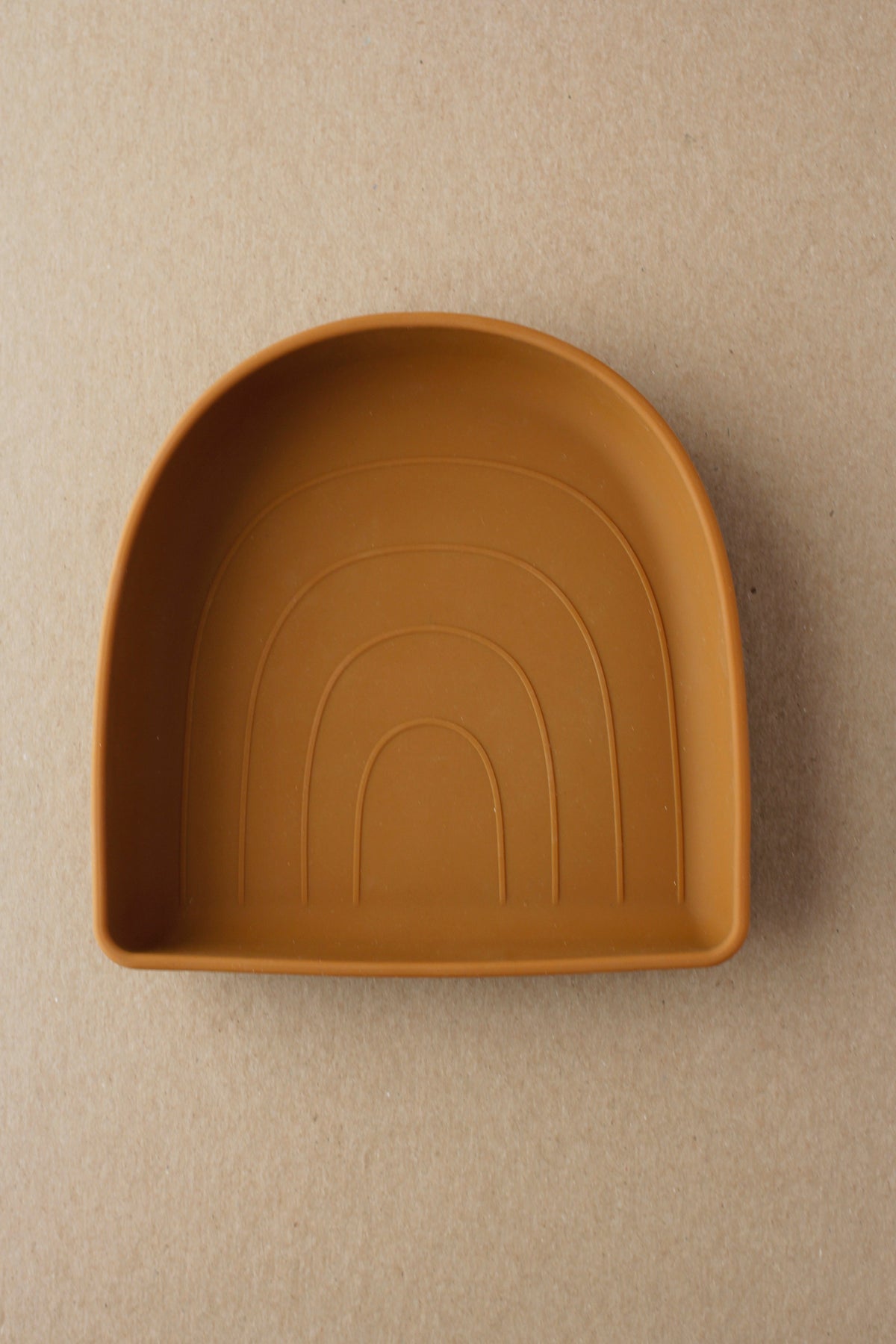 littleCHEW Rainbow Silicone Suction Plate - Clay