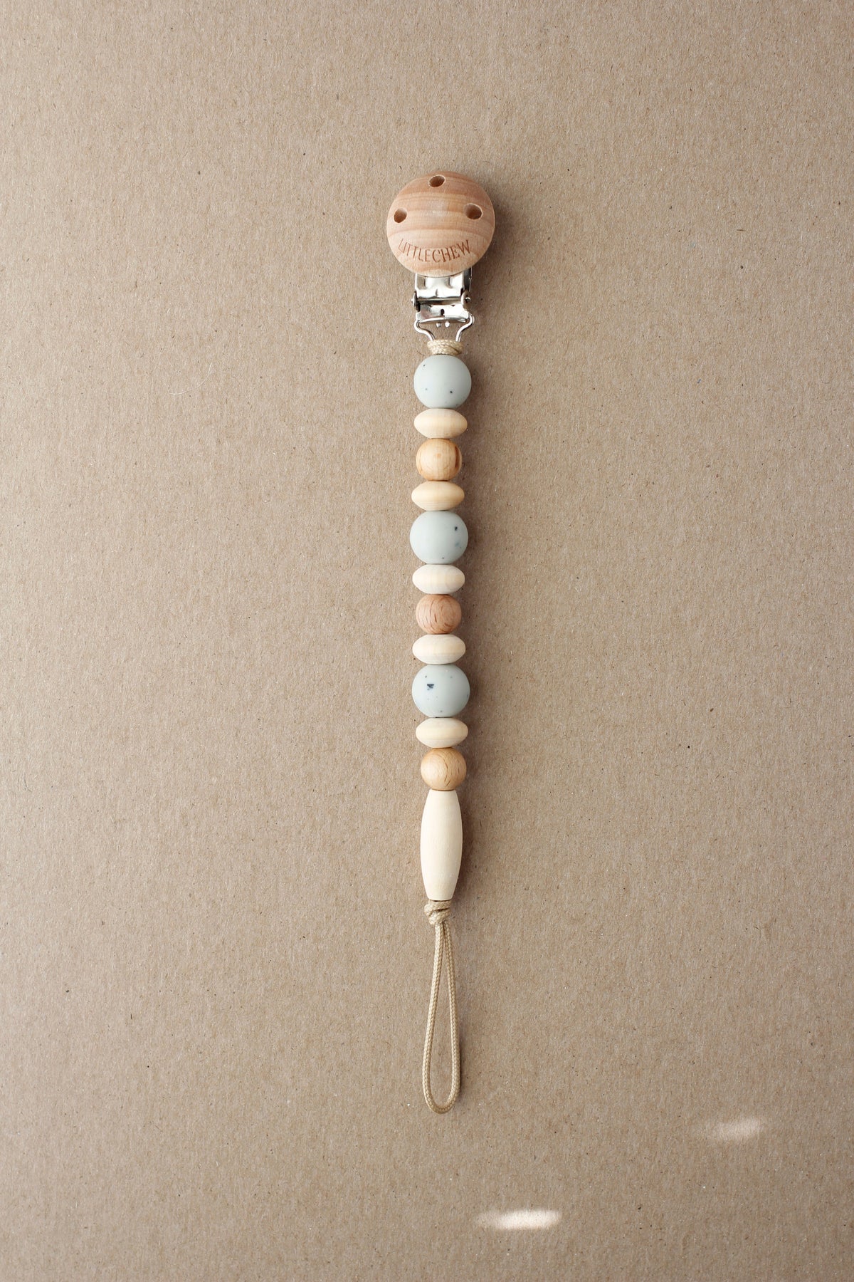 littleCHEW Pacifier Clip - Omar | Speckled Soft Sage