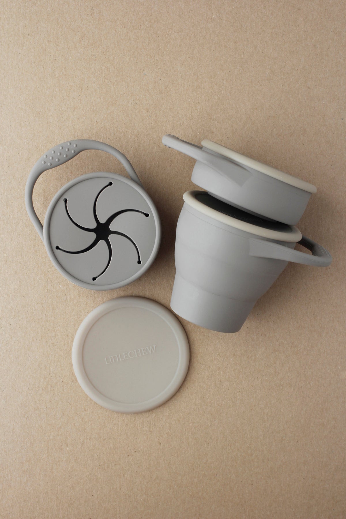 littleCHEW Foldable Silicone Snack Cup - Onyx