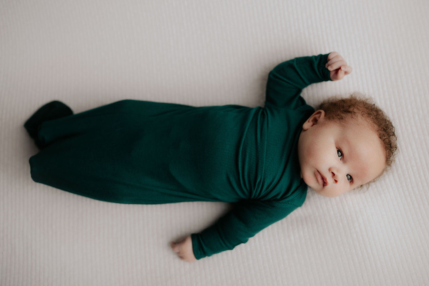 Three Little Tots Forest Green Knotted Newborn Baby Gown