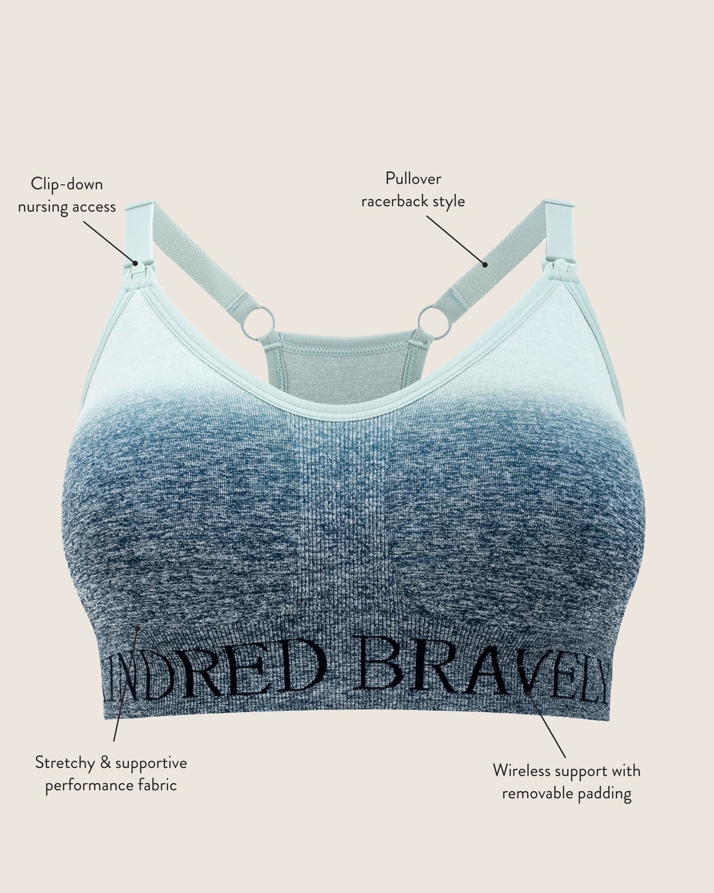 Kindred Bravely Sublime Nursing Sports Bra Ombre Storm