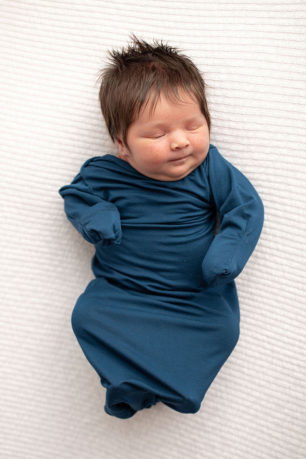 Three Little Tots Navy Blue Knotted Newborn Baby Gown