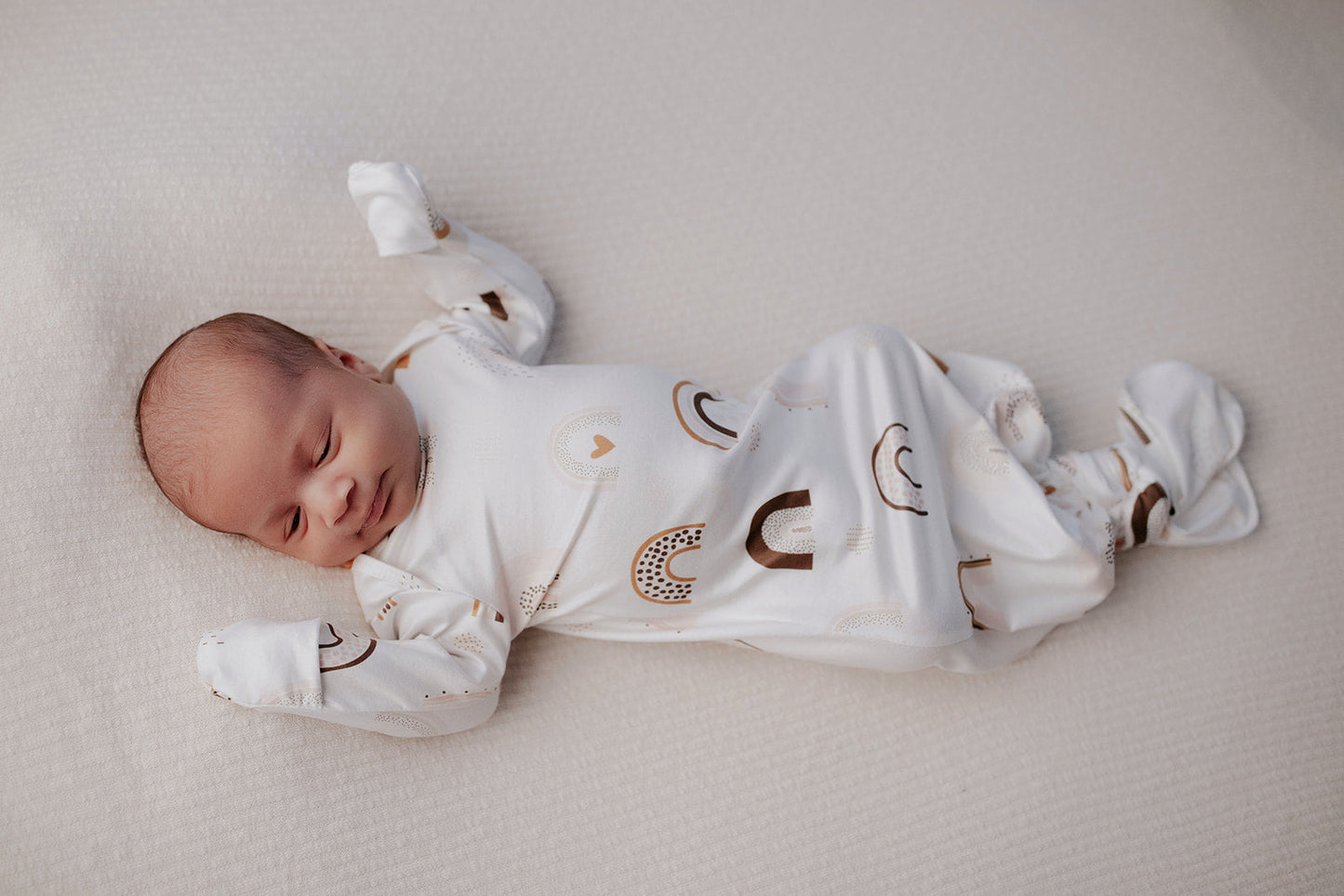 Three Little Tots Rainbow Newborn Knotted Baby Gown