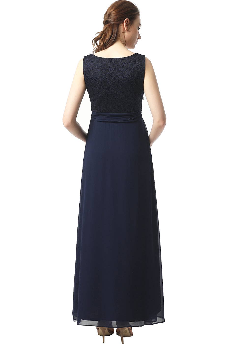 Kyra Lace Accent Maxi Dress Navy