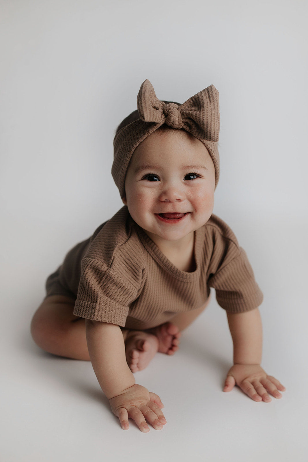 Three Little Tots Cocoa Sands Brown Waffle Headband