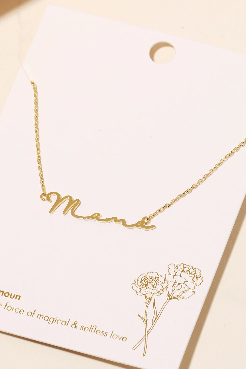 Handwritten Mama Pendant Necklace - Delilah's Maternity