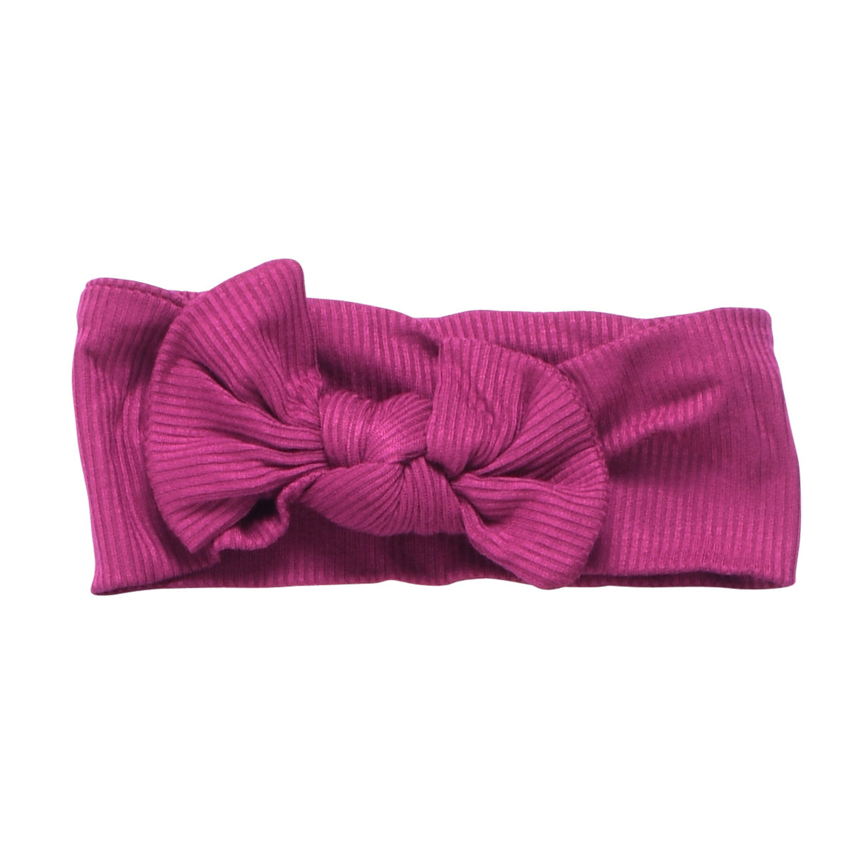 Three Little Tots Magenta Ribbed Knotted Headband
