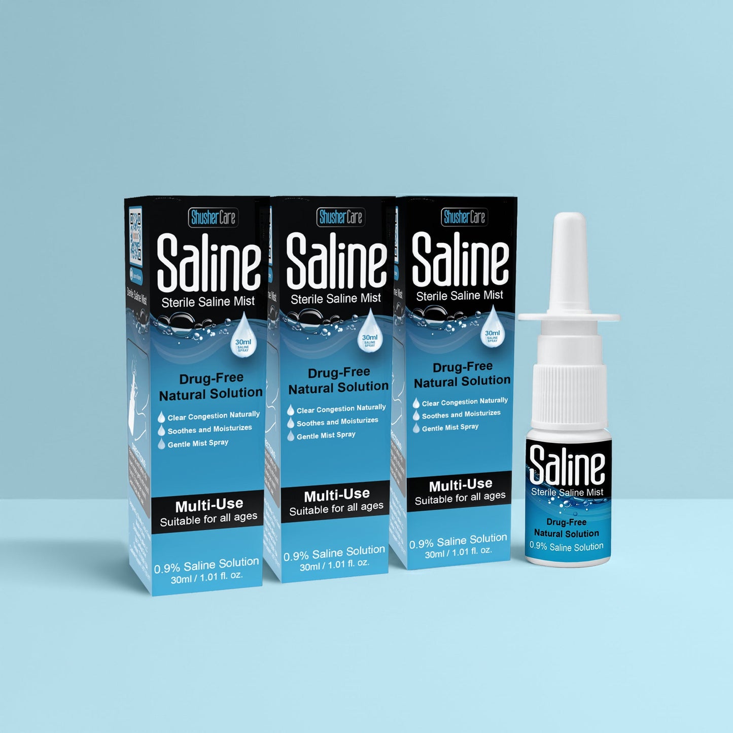 Shusher Care Saline Nasal Spray – Drug-Free Congestion Relief