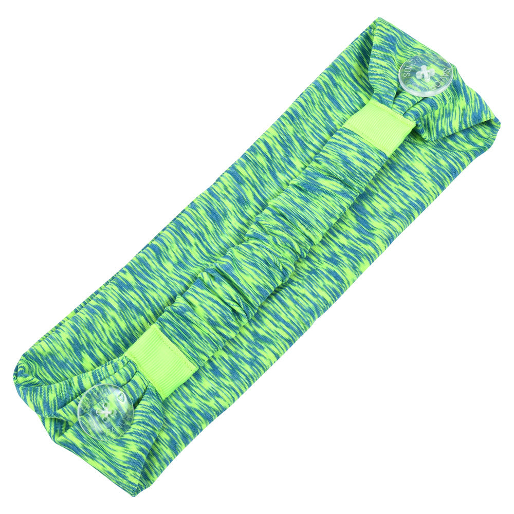 Three Little Tots Green & Blue Savior Headbands With Buttons For Masks