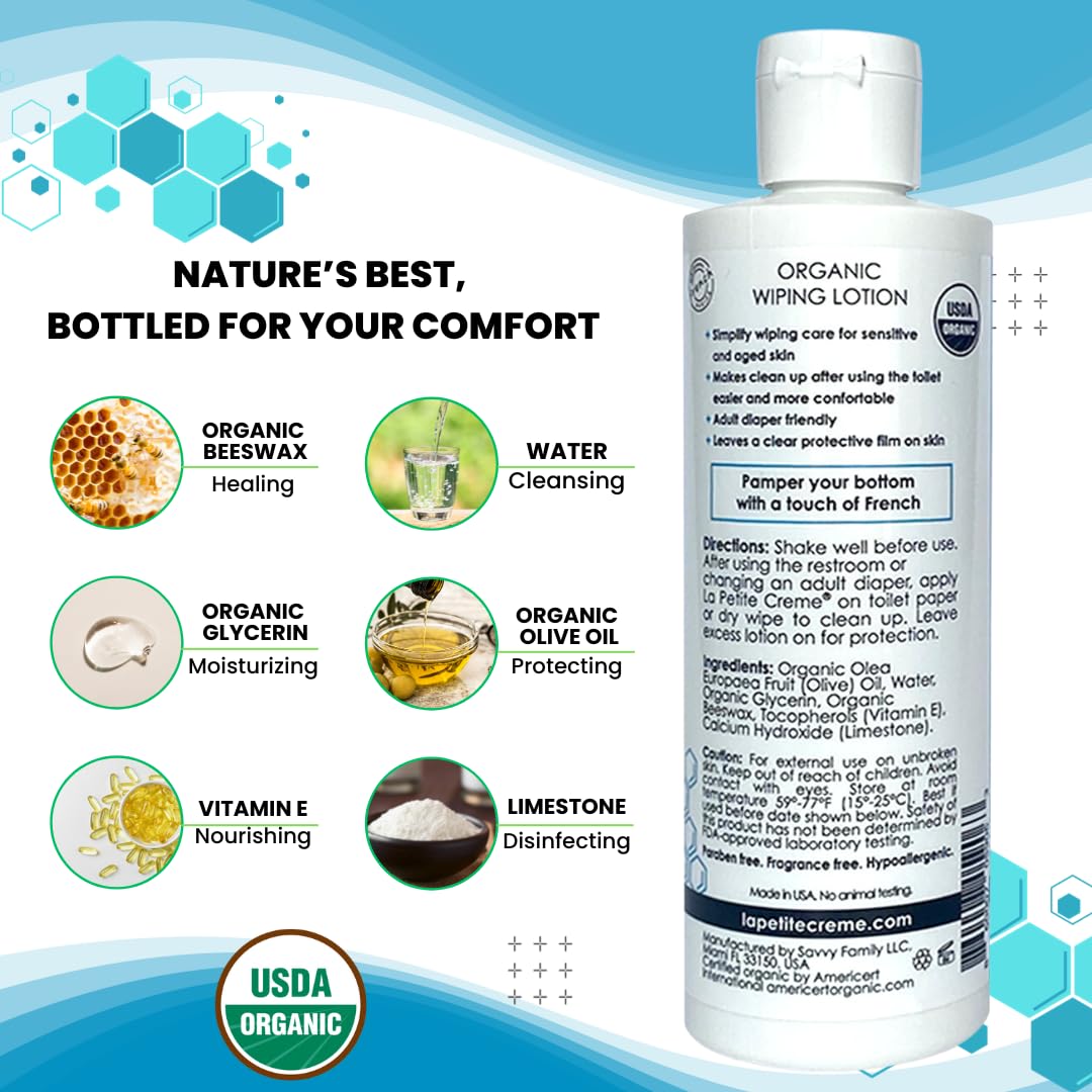 La Petite Cream Organic Wiping Lotion for Seniors