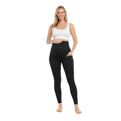 Ruched Maternity Yoga Pants with Pockets