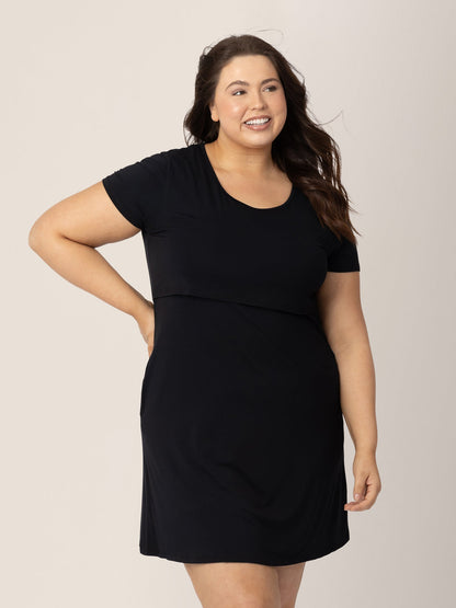 Kindred Bravely Eleanora Bamboo Maternity & Nursing Dress Black
