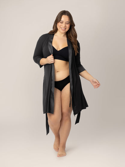 Kindred Bravely Emmaline Robe Black - Soft Maternity & Postpartum Robe