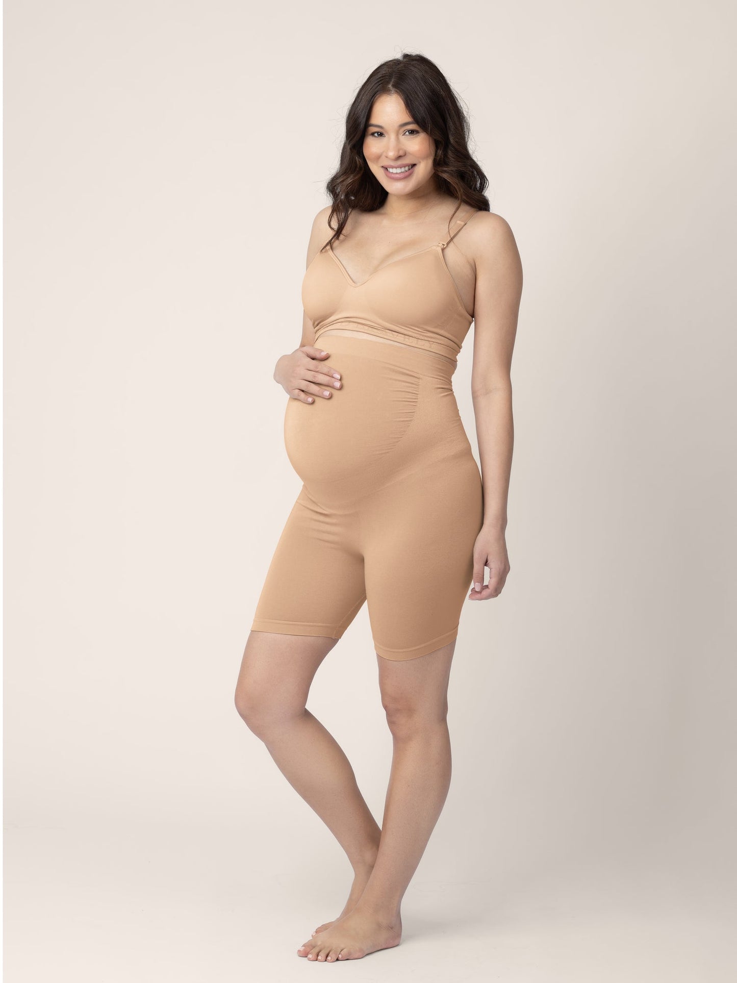 Kindred Bravely Seamless Bamboo Maternity No Rub Short Beige