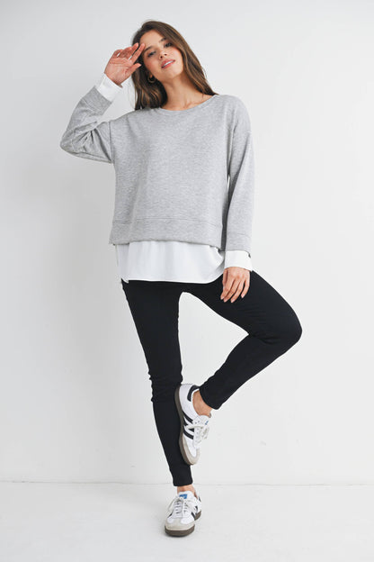 Maternity Twofer Pullover Top