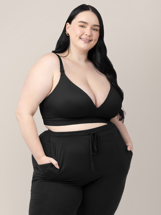 Kindred Bravely Minimalist Hands-Free Pumping & Nursing Bra Black