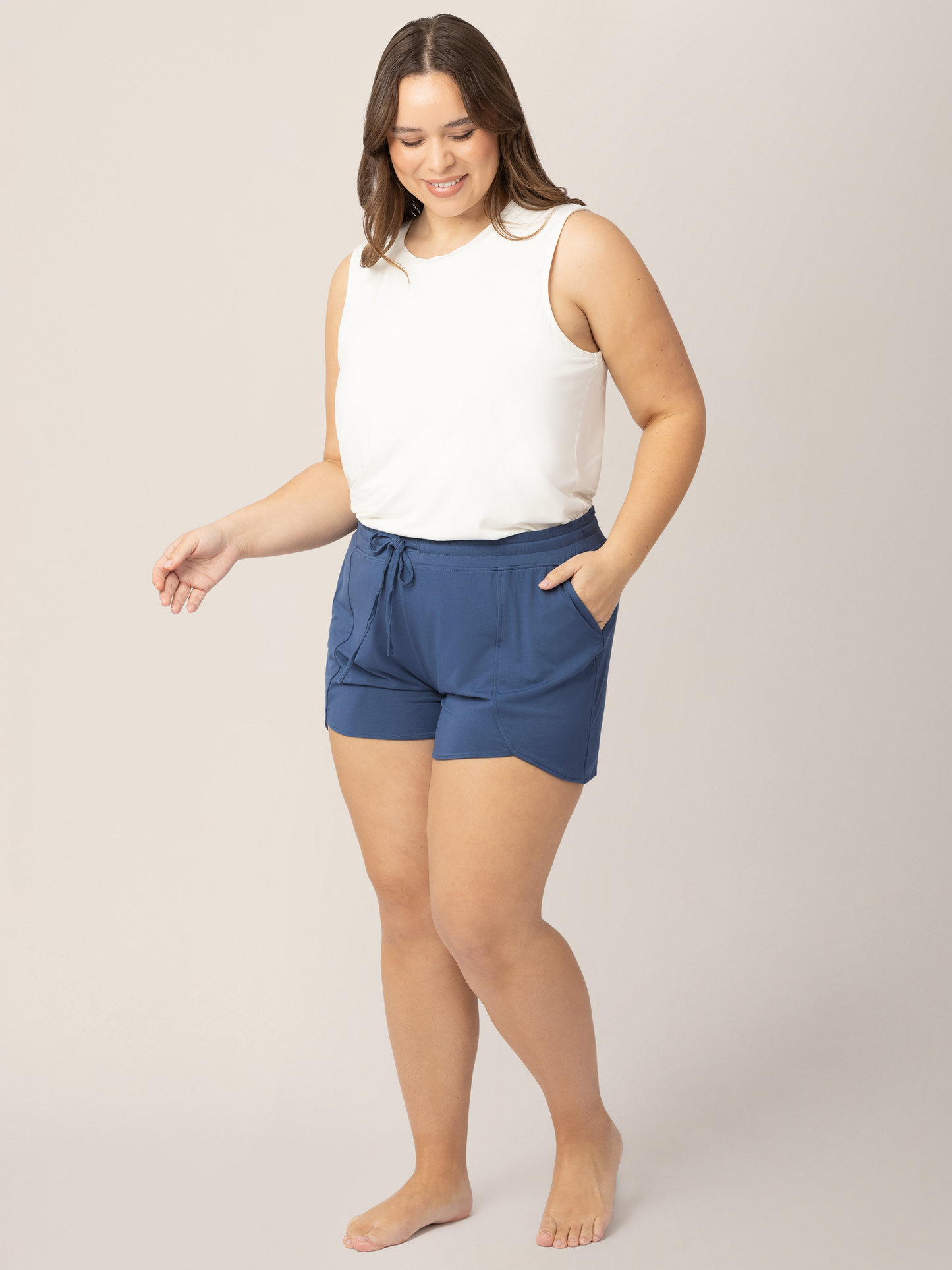 Kindred Bravely Bamboo Maternity & Postpartum Lounge Short Slate Blue