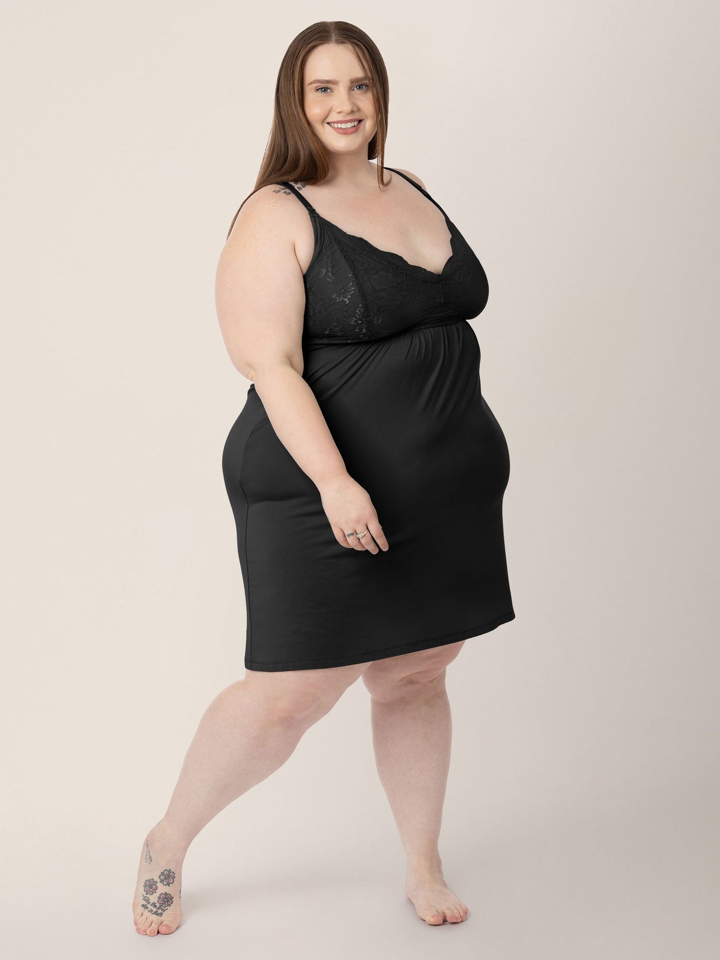 Kindred Bravely Lucille Maternity & Nursing Nightgown Black