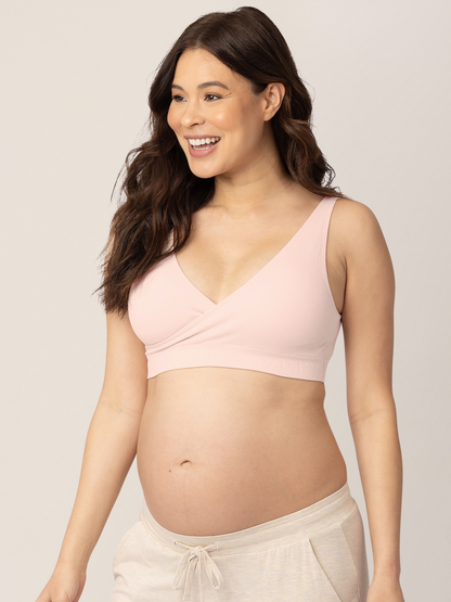 Kindred Bravely Sublime Adjustable Crossover Nursing & Lounge Bra Soft Pink