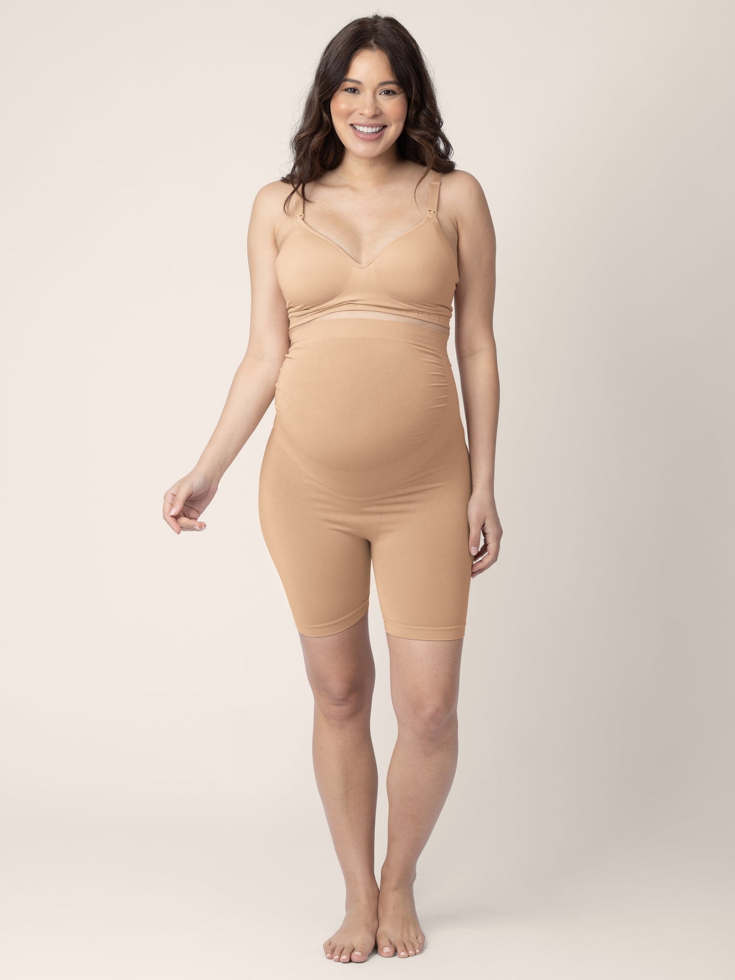 Kindred Bravely Seamless Bamboo Maternity No Rub Short Beige
