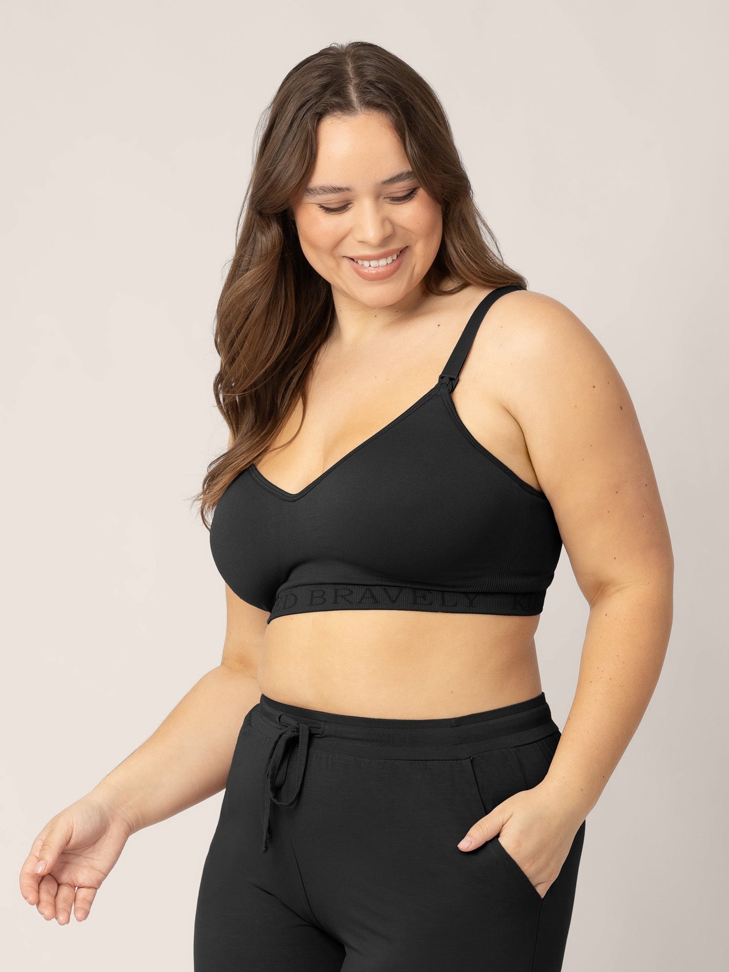 Kindred Bravely Signature Sublime Contour Hands-Free Pumping & Nursing Bra Black