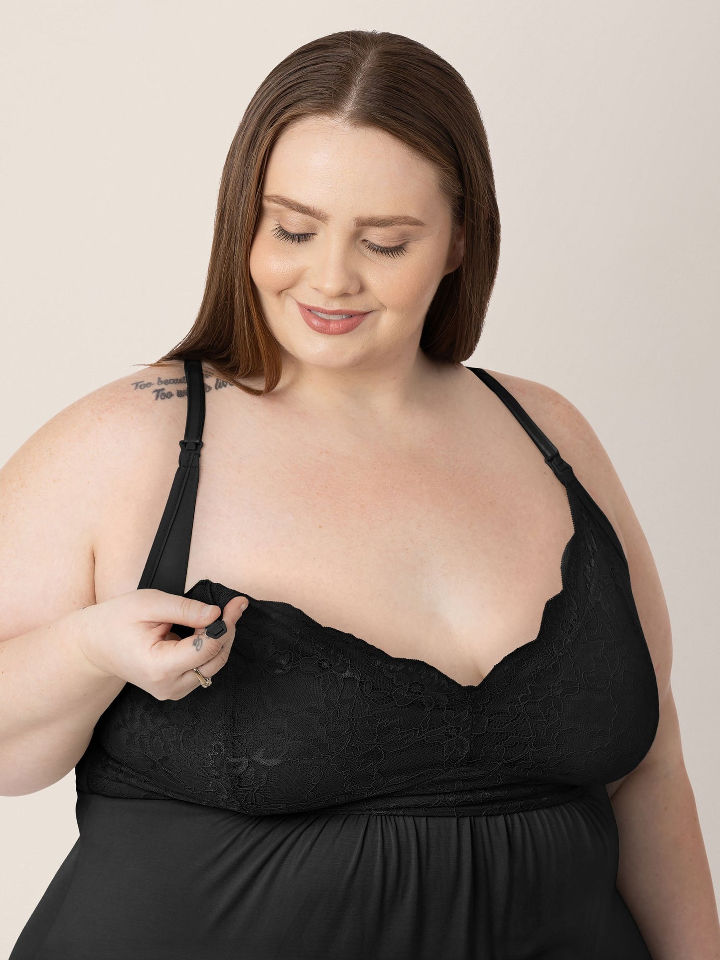Kindred Bravely Lucille Maternity & Nursing Nightgown Black
