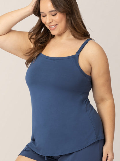 Kindred Bravely Bamboo Lounge Around Nursing Tank Slate Blue