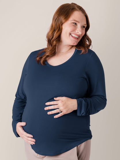 Kindred Bravely Bamboo Maternity & Nursing Long Sleeve T-shirt Navy
