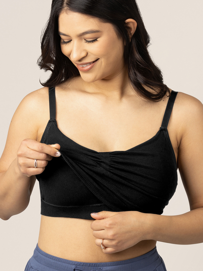 Kindred Bravely Sublime Bamboo Hands-Free Pumping Lounge & Sleep Bra Black