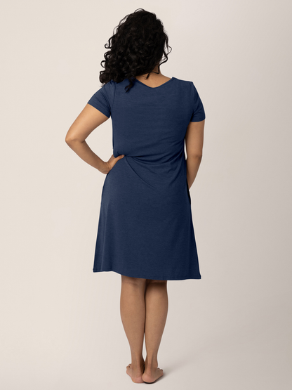 Kindred Bravely Eleanora Bamboo Maternity & Nursing Dress Navy Heather