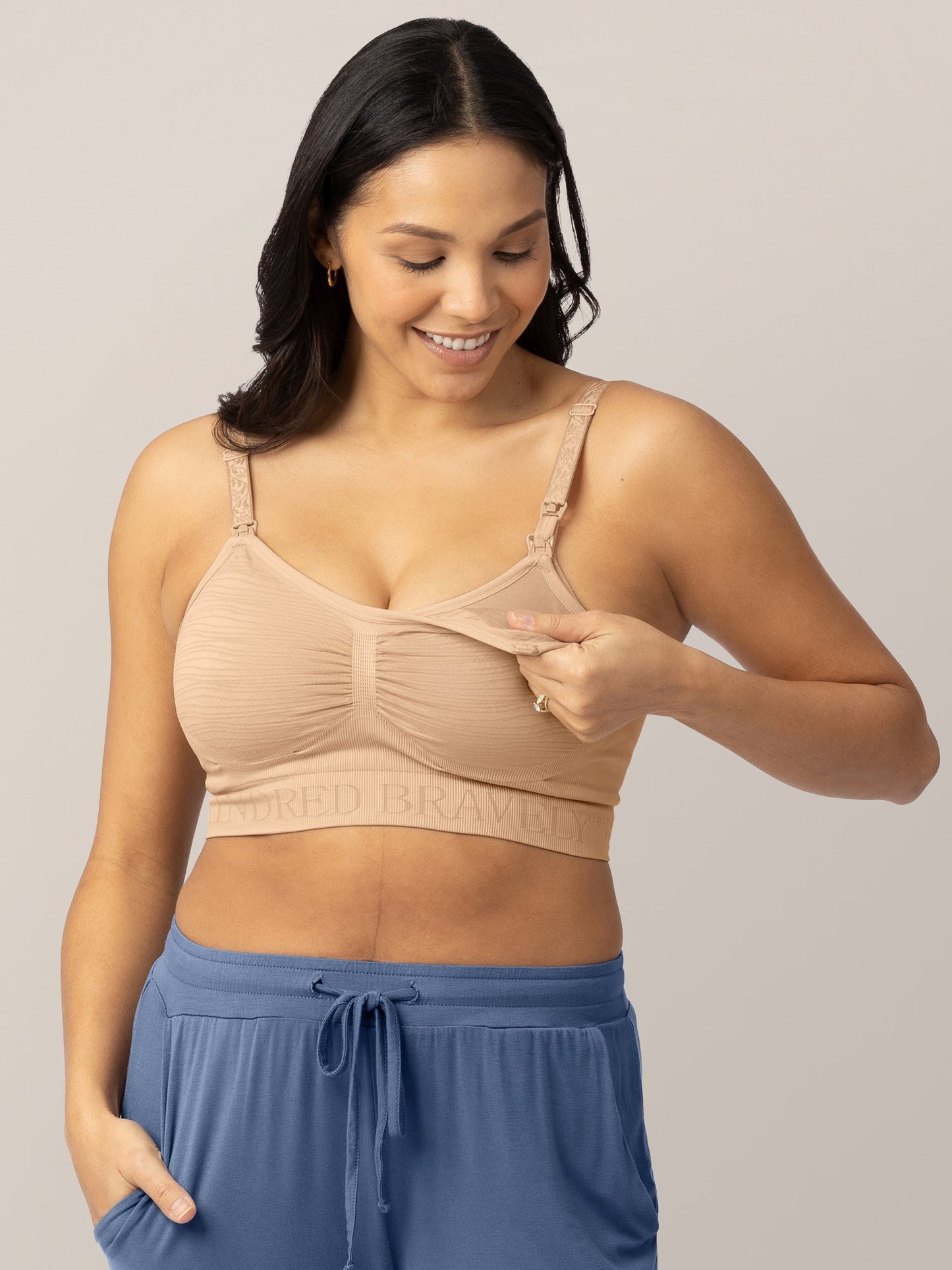 Kindred Bravely Sublime Hands-Free Pumping & Nursing Bra Beige