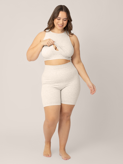 Kindred Bravely Sublime Bamboo Maternity & Nursing Longline Bra Top Oatmeal Heather