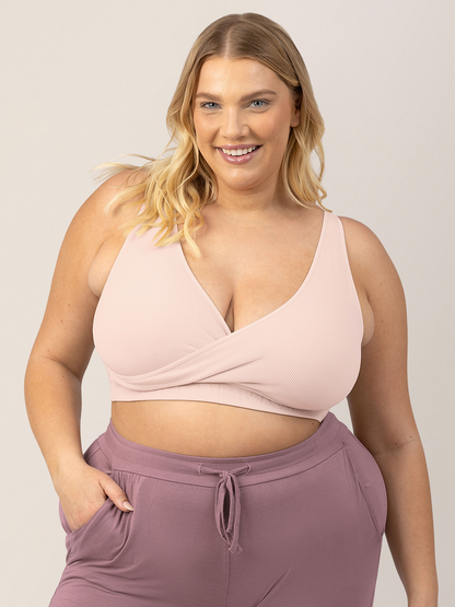 Kindred Bravely Sublime Adjustable Crossover Nursing & Lounge Bra Soft Pink