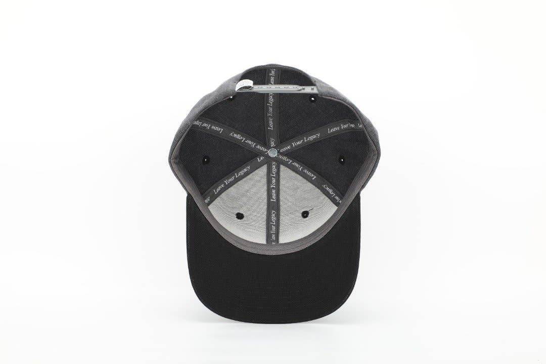 Black and gray cap on a white background