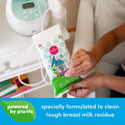 Dapple Baby Breast Pump Cleaner Wipes, Fragrance Free, 25ct
