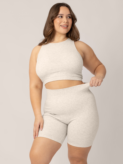 Kindred Bravely Sublime Bamboo Maternity & Postpartum Bike Short Oatmeal Heather