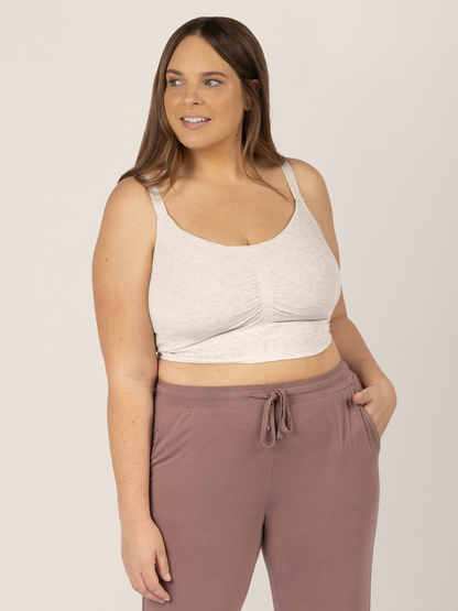 Kindred Bravely Sublime Bamboo Hands-Free Pumping Lounge & Sleep Bra Oatmeal Heather