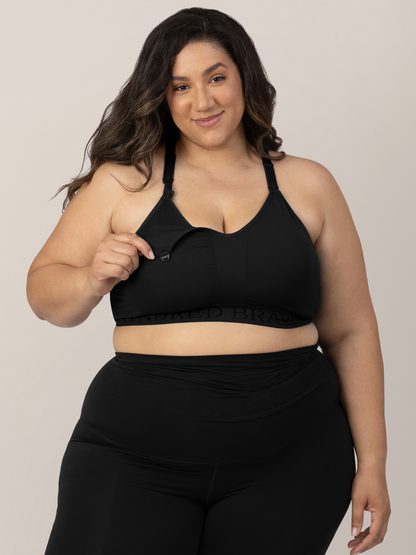 Kindred Bravely Sublime Hands-Free Pumping & Nursing Sports Bra Black