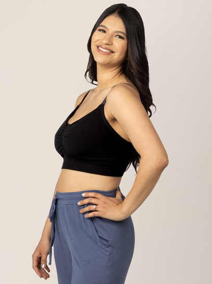 Kindred Bravely Sublime Bamboo Hands-Free Pumping Lounge & Sleep Bra Black