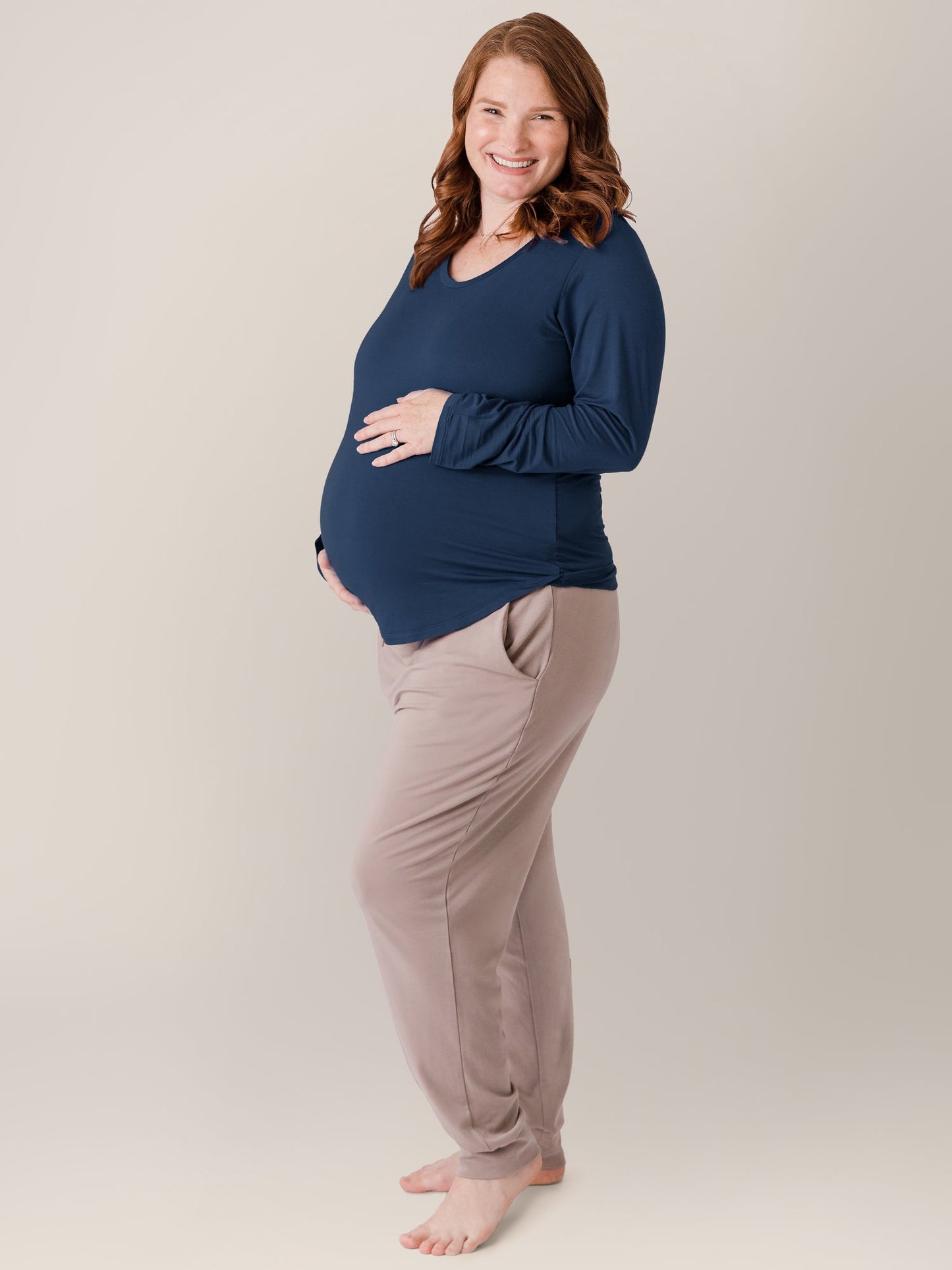 Kindred Bravely Bamboo Maternity & Nursing Long Sleeve T-shirt Navy